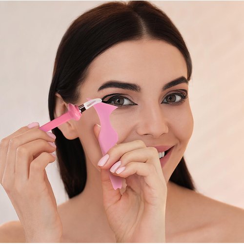 IMMER LIEBEN Create Perfect Winged Eyeliner Tool Eye Stencils Eye Liners Tool Applicator Makeup Tools Eyeliner Stamp Easy to Use for All People, Beginners, Eyeliner, Eye Shadow, Face Pink