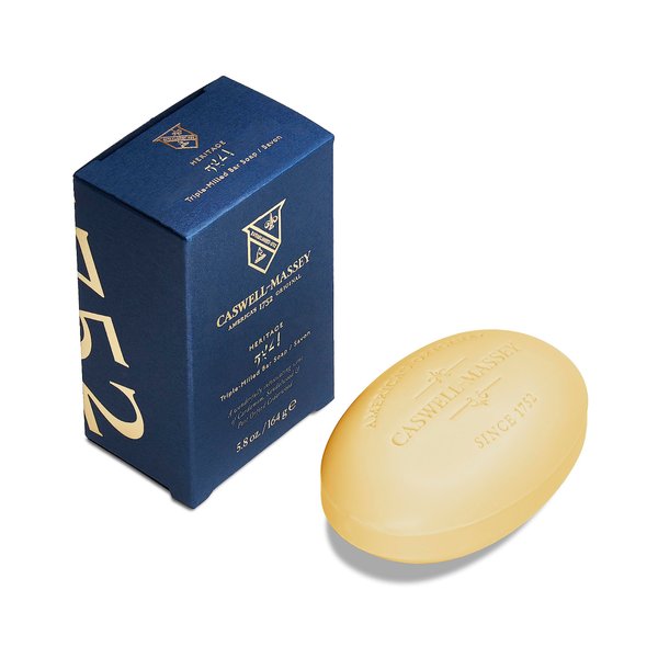 Caswell-Massey Castile Bar Soap, Mens Body Wash, Hand Soap, and Face Wash, Moisturizing Natural Body Soap for Bath or Shower, Heritage 2571, 1 (5.8 oz) Bar