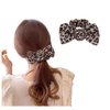 Leopard Bow Scrunchies Ponytail Holders for Thick Thin Hair Bands for Women's Hair Tie with Bow Bowknot Hair Scrunchie Rubber Bands for Hair Accessories for Women