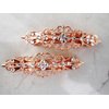 Generic Small pair of antique silver or rose gold crystal hair clip clamp (Crystal option: No crystals, Primary color: Silver)