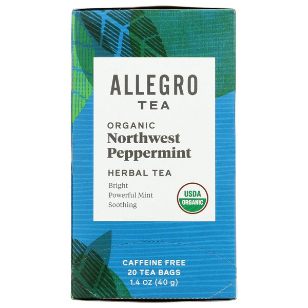 Allegro Tea, Organic Northwest Peppermint Tea Bags, 20 ct