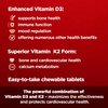 AMVILAB Bonex K Supplement|Vitamin D & K Complex|Supports Heart, Bones & Teeth Health|2000IU Vitamin D3 & 75mcg Vitamin K2|Non-GMO|Small & Easy to Swallow|60 Day Supply Chewable Tablets