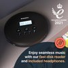 CD Player Portable, Rechargeable Bluetooth 12Hr Personal CD Player Discman for Car (AUX only) and Travel | Headphones, LCD Screen, Anti-Skip, Oakcastle CD100 Walkman and Portable CD Player