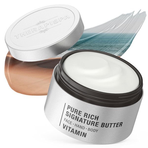 THERAPISPA Signature Body Butter with Cold-Pressed Shea, Hyaluronic Acid, Niacinamide (B3), Panthenol (B5) & Ceramides | Nourishing Cream for Body & Skin (Vitamin, 7 oz)