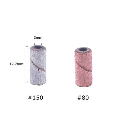 MZCMSL 80pcs Small 3mm Sanding Bands for Nail Drill, 80#150# Grit Nail File Bands for Acrylic Nails Gel Nail Prep Manicure