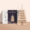 Rolife 3D Wooden Puzzles Temple Building Kit - 275PCS Japanese Five-storied Pagoda 13" Model Craft Kits for Adults/Boys/Girls