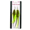 Mia Feather Earrings-Green Color-3 Beautiful Natural Feathers Per Earring-Each Pretty Feather Measures Approximately 5 Inches Long-For Pierced Ears-Hypoallergenic Findings (1 set)
