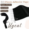 Ugeat Tape in Hair Extensions Human Hair Black Tape in Human Hair Extensions Jet Black Invisible Tape in Extensions Real Human Hair 18inch 20Pcs 50G