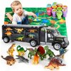 MOBIUS Toys Dinosaur Truck Carrier – Dinosaurs Playset with 12 Toy Action Figure Dinosaurs – World Dino Toy Set with XL Playmat for Toddlers Boys or Girls for 3, 4, 5, 6, 7 Years Old