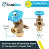 SharkBite 3/4 Inch x 3/4 Inch MHT Garden Valve, Multi Turn, Push to Connect Brass Plumbing Fitting, PEX Pipe, Copper, CPVC, PE-RT, HDPE, 24623LF