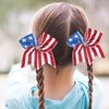 4th of July Cheer Bows Fourth of July Accessories Patriotic Red White and Blue Bow Hair Accessories Memorial Day Hair Bow Hair Scrunchies for Women Flag Design Accessories Party Supplies 1Pcs