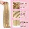 GOO GOO Sew in Hair Extensions Real Human Hair, Weft Hair Extensions Human Hair, 16/22 Light Blonde Highlighted Golden Blonde 18 Inch-100g, Weft Bundles Straight Silky Remy Hair