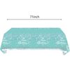 2Pcs Teal and Silver Birthday Tablecloths Decorations, Teal and Silver Party Table Cover, Teal and Silver Birthday Party Supplies Decorations for Girls Women Silver Glitter Party Supplies (71Inx 42In)