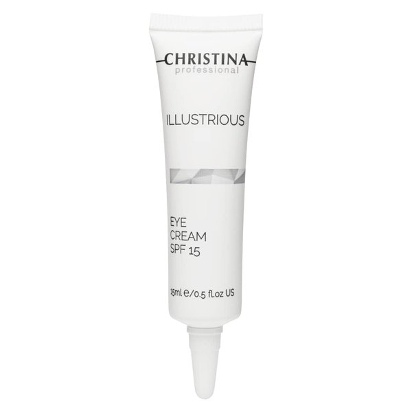 -CHRISTINA- Illustrious Eye Cream with SPF 15 and Hyaluronic Acid | Peptide Cream with Vitamin E for Revitalizing, Nourishing the Skin | Targets Pigmentation, Signs of Aging, Dark Circles 15ml
