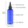 Tekson Hair Color Applicator Bottles, 5 Pack Refillable Squeeze Bottle, Empty Plastic Twist Top Cap Bottles (3.4 OZ, Blue)