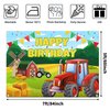 Avezano Tractor Birthday Backdrop for Kids Farm Red Barn Tractor Birthday Party Decorations Banner Farm Themed Backdrop for Children's Birthday Party (7x5ft)