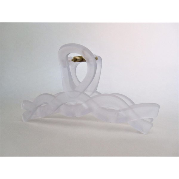 Generic Long clear white frosted hair claw clip for long hair