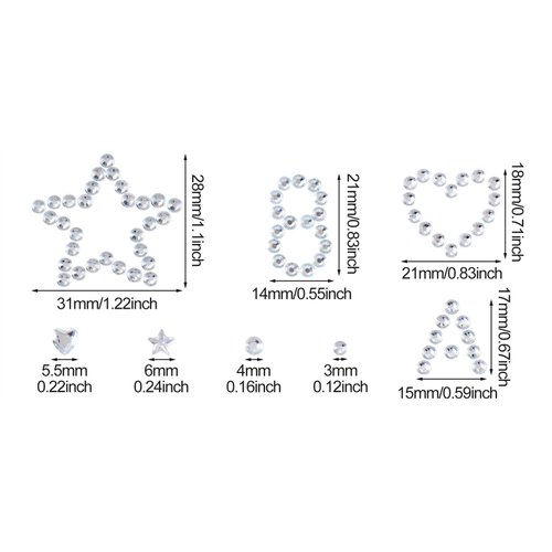 Isslly 4 Sheets Acrylic Star Hair Gems, Hair Face Jewels Stickers, Rhinestone Tattoo Stickers, Star Heart Number Alphabet Crystal Face Makeup Stickers for Women Girls for Halloween, Parties