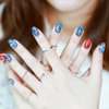 JERCLITY 6 Sheets 4th of July Nail Wraps for Women Independence Day Nail Polish Strips Patriotic Nail Strips Self-Adhesive Nail Stickers with Nail File for Memorial Day（4th of July-c）