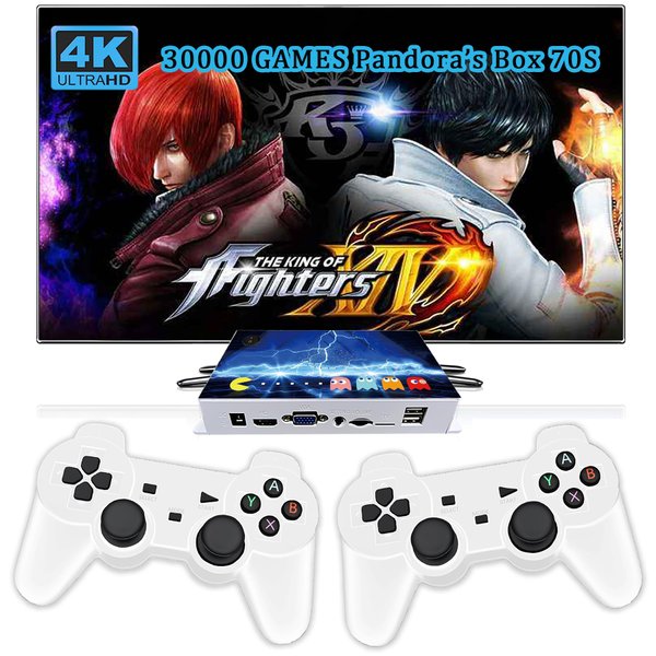 RegiisJoy 30000 in 1 Pandora Game Box 70S Mini Arcade Stick Retro Video Game Console,Plug and Play,10 Emulators,HDMI Output,Dual 2.4G Wireless Controllers