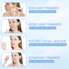 HEBECA Nose Hair Trimmer for Women, 3-in-1 Electric Facial Hair Removal Rechargeable Portble Waterproof Face Shaver Razor for Nose Ear Eyebrow Peach-Fuzz Lips Chin FT3001