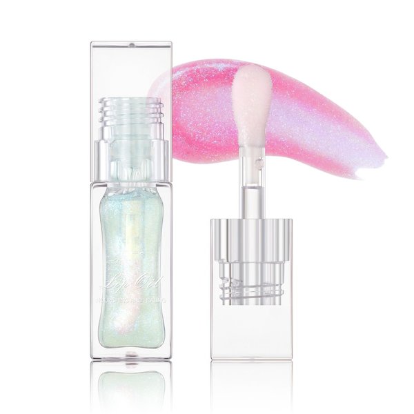 MAEPEOR Changing Lip Gloss 7 Colors Moisturizing Non-sticky Lip Oil Gloss Nourishing Shiny Glossy Lipgloss for Lip Care and Dry Lip (Color 04)