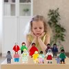 ONEST 23 Pieces Wooden Dollhouse Family Set Mini People Figures Dollhouse Dolls Wooden Doll Family Pretend Play Figures Accessories for Pretend Dollhouse Toy