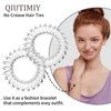 QIUTIMIY 16Pcs Spiral Hair Ties, (Clear White) Hair Elastic Coils for Women and Girls, Waterproof Phone Cord Hair Scrunchies Accessories Bands for Ponytails and Updos