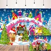 XCKALI Christmas Backdrop Christmas Village Backdrop Winter Christmas Happy New Year Family Holiday Party Decoration Xmas Baby Shower Party Supplies 8x6FT