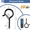 ADIIL 20 PCS Q Hanger Hooks with Safety Buckle, Windproof Screw Hooks for Hanging Outdoor String Lights, Plants, Christmas & Patio Lights, 2.2 Inches, Black