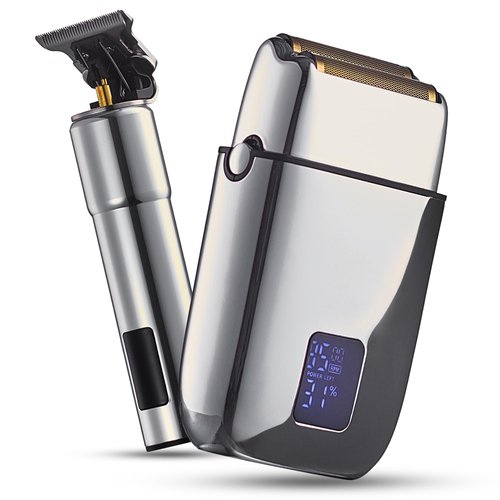 Hal&Hol Professional Cordless Electric Hair/Beard Trimmer and Foil Shaver for Men - Complete Barber Grooming Kit with Rechargeable Battery, Protective Case and 4 Guards, Gift for Men