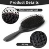 Boar Bristle Hair Brush, Bristle Detangling Hair Brush for Curly Thick Long Fine Dry Wet Hair - Hair Extension Brush (Makes Hair Smooth&Restore Shine And Texture)