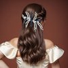 Bridal Wedding Pearl Hair Comb Blue Beaded Hair Side Hair Clip Wedding Hair Accessories Suitable for Girls Bridesmaid Hairpins A108 (white)