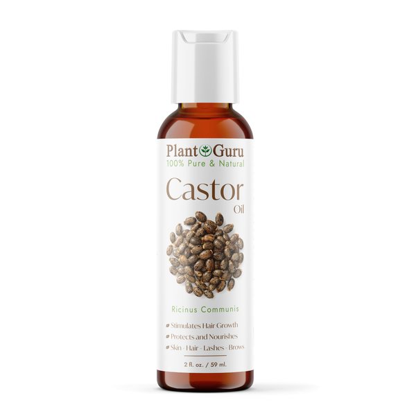 Castor Oil 2 fl. oz. Unrefined, 100% Pure Natural Hexane-Free, USP Grade, Hair Growth, Eyebrows and Eyelashes. Skin, Face and Body Moisturizer.