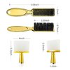 2 Pieces Barber Brush Set, with Barber Blade Cleaning Brush Neck Duster Brush, Clipper Cleaning Brush Styling Brush Tool for Barbershop and Home Use - Gold