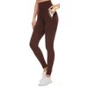 Aoliks Leggings with Pockets for Women - Yoga Pants with Pockets,Soft High Waist Tummy Control Non See Through Workout Pants Brown