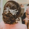 Campsis Rhinestone Bridal Wedding Hair Comb Crystal Side Comb Bride Hair Accessories for Women and Girls (Silver)