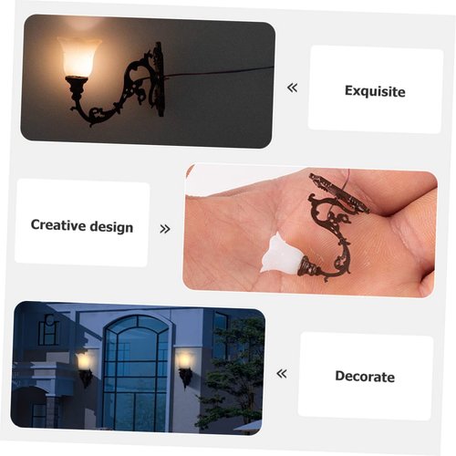 8 Pcs Dollhouse Wall Light Miniature Led Wall Lamp DIY Sand Table Decor Miniature Scene Accessories Miniature Wall Lamp Model Tiny Wall Lamp Model Mini Luminous Wall Lamp