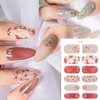 8 Sheets Semi Cured Gel Nail Strips Glitter Nail Wraps Nail Polish Strips Colorful Flower Nail Polish Stickers Full Wrap Nail Polish Decals Self Adhesive Nail Art Stickers for Women DIY Acrylic Nails