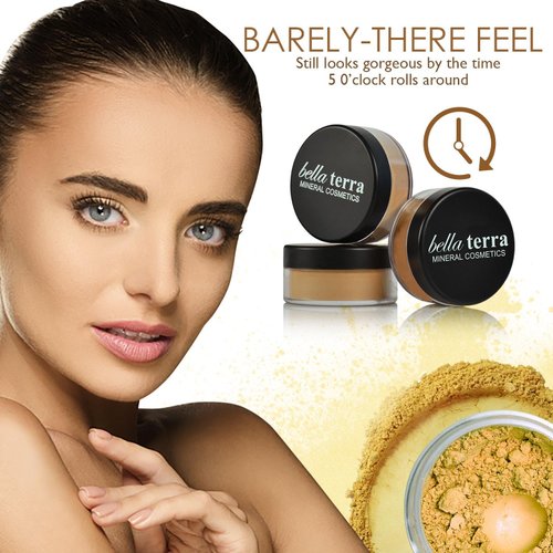 Bellaterra Cosmetics Mineral Powder Foundation | Long-Lasting All-Day Wear | Buildable Sheer to Full Coverage – Matte | Sensitive Skin Approved | Natural SPF 15 (Nutmeg) 9 grams