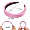 Atoden Pink Headband Padded Headband Satin Headbands Thick Headbands Plain Head Band Hair Bands Hair Accessories for Women Girls