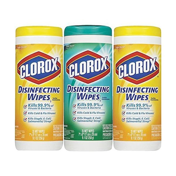Clorox Disinfecting Wipes (105 Count Value Pack), Cleaning Wipes without Bleach - 3 Pack - 35 Count Each CLO 30112