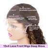 Ijowa 13x4 Highlight Ombre Deep wave Lace Front Wigs Human Hair P4/27 Colored HD Transparent Honey Blonde Curly Lace Frontal Wigs Pre Plucked 180% Density with Baby Hair 26inch