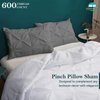 King Pillow Shams Set of 2 Pinch Pleated Dark Grey Pillow Shams King 20X36 Pinch Pillow Covers 100% Egyptian Cotton 600 Thread Count Hotel Class Bedding King Size Decorative Pinch Pillow Shams Set