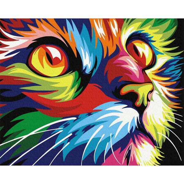 Komking Paint by Numbers Kit for Kids & Adults Beginner, DIY Acrylic Canvas Painting Adults Paint by Number Kits Without Frame, Color Cat 16x20inch