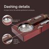 Mantello Cigar Ashtray Gift Set - High-Gloss Cherry Finish Wooden Travel Case - Stainless Steel Holder, Jet Torch Lighter, and Guillotine Cutter for Up to 54 Ring Gauge Cigars - Perfect for Travel