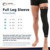 Copper Compression Leg Compression Sleeve - Copper Infused Knee Stabilizer Brace for Running, Meniscus Tear, ACL, MCL, Arthritis, Joint Pain Relief - Thigh & Calf Support for Men & Women