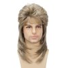 Sabosi Mullet Wig Blonde 80s Men Wig,Punk Rocker Hair Party Daily Halloween Costumes Long Wigs