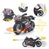 MING YING 66 Pull Back Motorcycle Model - 1:12 Scale Toy Motorcycle,Motorcycle Toy with Light and Music Gift for Children Boys and Girls (Black)