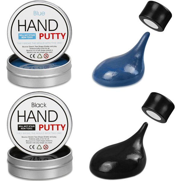 JOYPRO Magnetic Slime Putty, Magnetic Space Putty Slime with Upgraded Magnet Toys for Kids Adults, Fidget Toy Stress Reliever Puddy for Christmas Birthday Gifts Stocking Stuffers (2 Pack, Blue&Black)